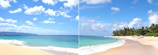 Beach panorama in front of the house